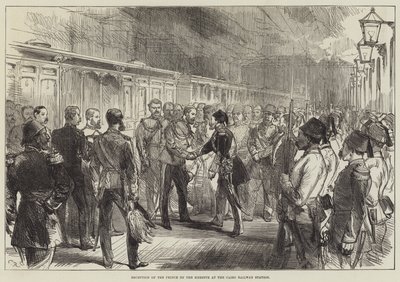 Ontvangst van de prins door de khedive op het treinstation van Caïro door Sir John Charles Robinson